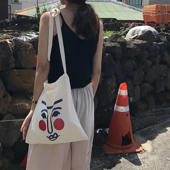 

Fashion Women Canvas Shoulder Bag Cotton Cute Blush Ladies Eco Reusable Shopping Bags Lovely Student Girls Daily Crossbody Bags