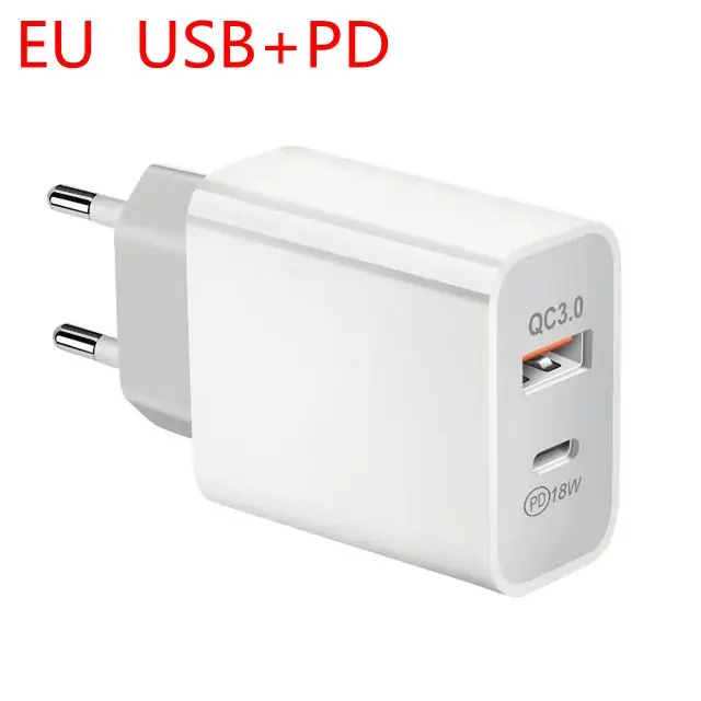 usb c fast charge 18W PD Type-C Fast Charger for Apple iPhone 12 11 Pro 8 Plus XR XS Max Samsung Huawei Xiaomi Power Phone Adapter US EU AU UK Fast charge 18w Chargers