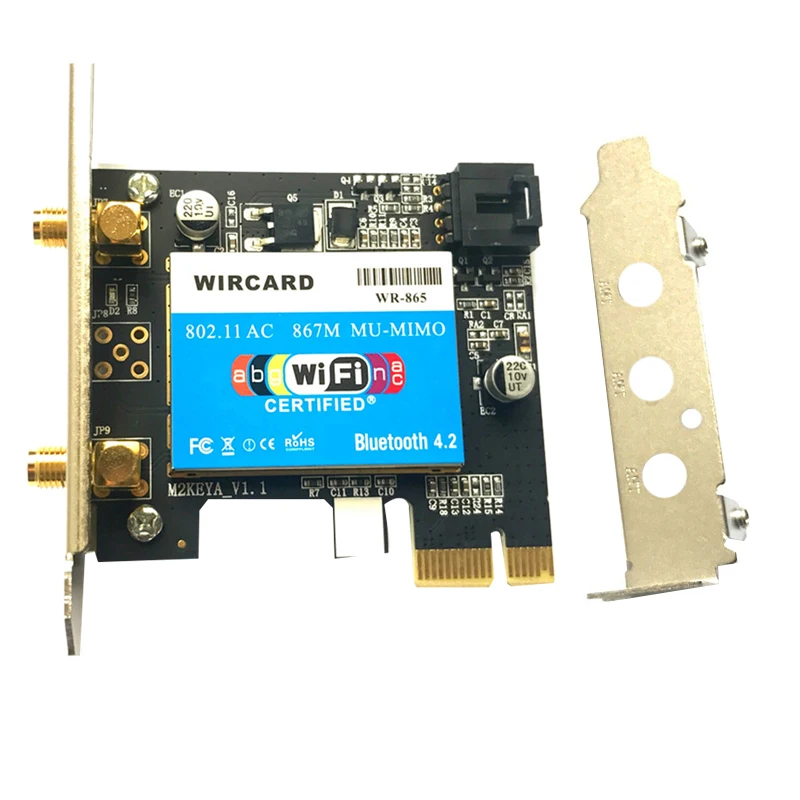 WIRCARD беспроводной-AC 8265 867 Мбит/с 802.11AC двухдиапазонный Настольный PCI-E WiFi адаптер карта с разъемом PCI Express для Intel 8265AC+ Bluetooth 4,2