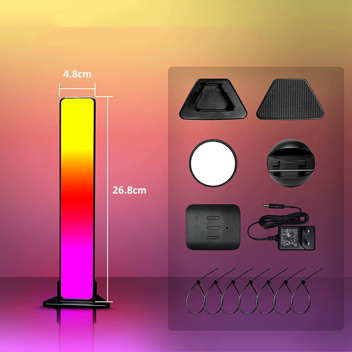 RGB muusika taustvalgustusega heli juhtimisega nutikad öövalgusribad töötavad Bluetoothi LED-valgusega mängude teleri kaunistuslambi jaoks_voghion.com