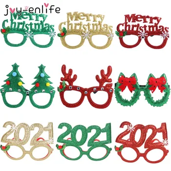 

Christmas Decorations 2020 christmas glasses Frame Adult Kids Gift Santa Snowman Glasses Christmas Xmas Decor 2021 New Year Noel