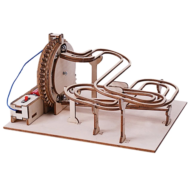 Wooden Marble Run Model Kit 3D Mechanical Puzzles Educational Physical Toy Track For Kids Adults Teaching Fun 1