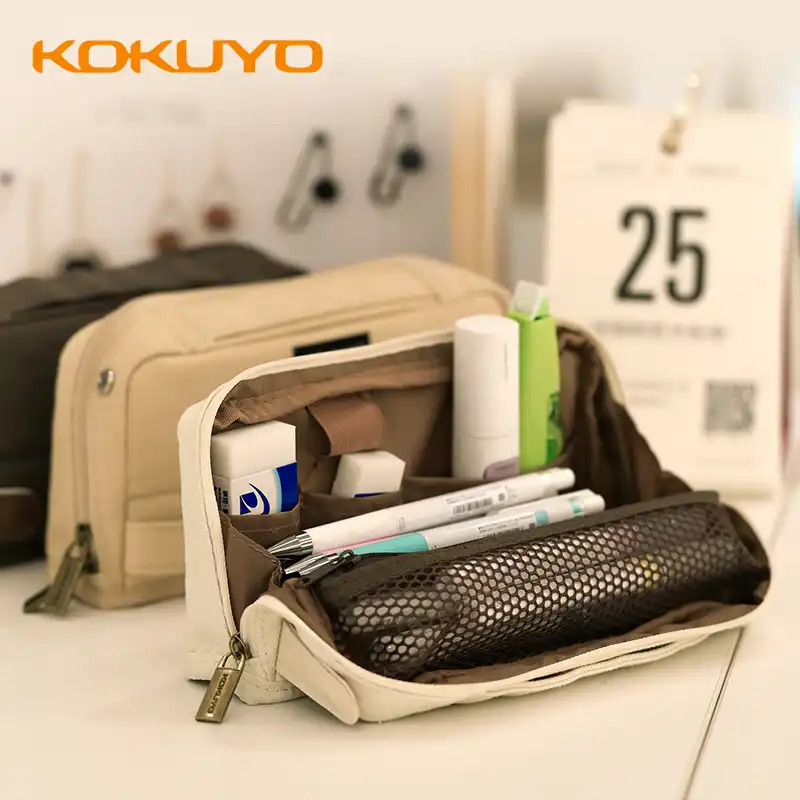日本コクヨ少し特殊なペンケース大容量の学生シンプルな多機能便利な収納袋コンパクト Pencil Bags Aliexpress