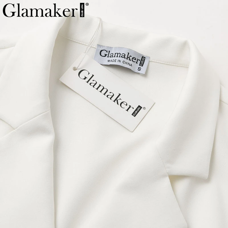 Glamaker, Сексуальное Лоскутное Платье-Блейзер, женское белое двубортное осеннее короткое платье, женские элегантные зимние вечерние платья, облегающее платье