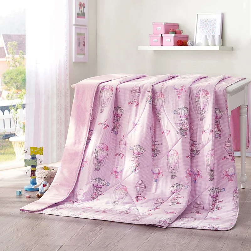 

LOVO Summer Quilt Blanket Thin Comforter Bedspread Cotton Duvet Washable Anti-mite Hypoallergenic Bed Coverlet, 150*215cm