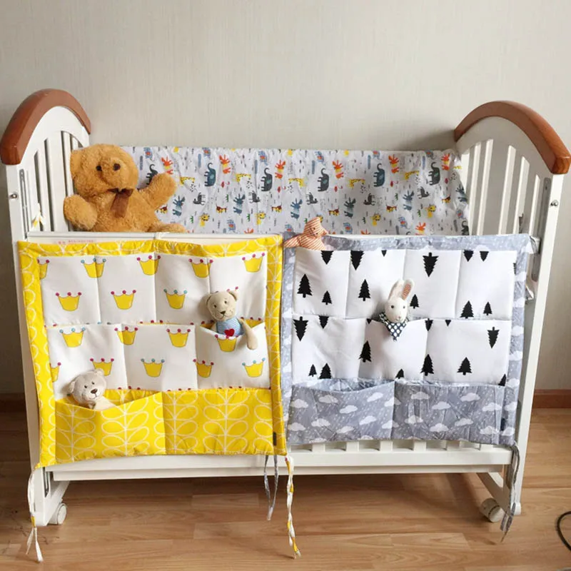  Muslin Tree Bed Hanging Storage Bag Baby Cot Bed Brand Baby Cotton Crib Organizer 60*50cm Toy Diape