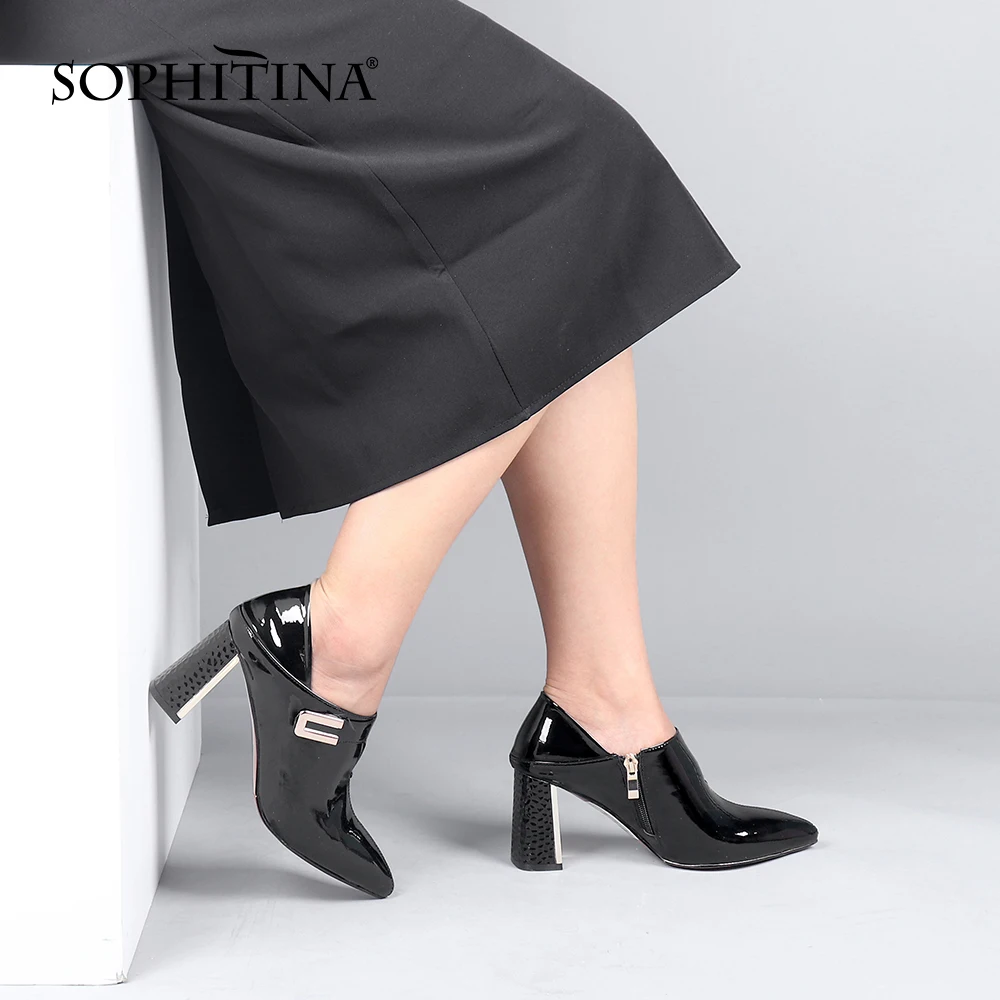 SOPHITINA/модные туфли лодочки Женские Дизайнерские офисные ручной работы на толстом