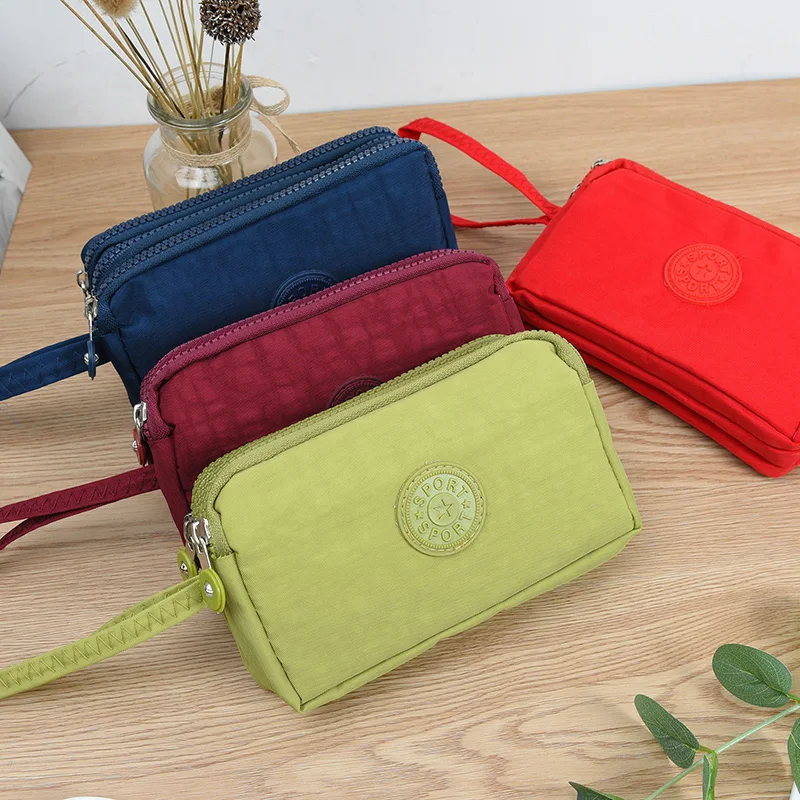 

Fashion Womens Wallets Mini Phone Pocket Bag Card Holder Short Wallet Lady Three-Layer Zipper Purse Coin Purse