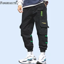 Мужские хлопковые брюки в стиле хип-хоп, для пробежек, Осень-зима, повседневные штаны с принтом, с несколькими карманами, высокое качество, модные брюки карго A918