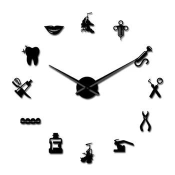 

Dentist DIY Giant Wall Clock Oversized Wall Clock Big Needle Mirror Dentist Office Decor Dentist Gift Art