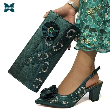 

Latest Green Color Italian design Matching Shoe and Bag Set for Wedding Shoes and Bags To Match African Wedding Shoes and Bag Se