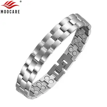 

Moocare stainless steel magnetic bracelet health men women metal jewelry accessories