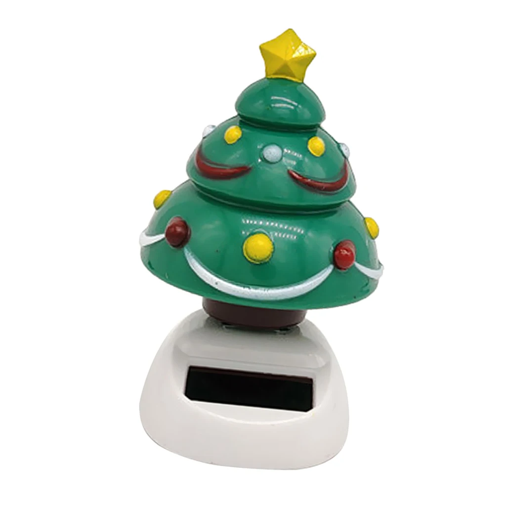 Solar Powered Dancer Toy Bobbing Christmas Tree Car Auto Home Decoration