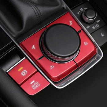 

Car Styling ABS For Mazda 3 BP 2019-Present Electronic Handbrake Sequins Multimedia Button Hollow Frame Sequins Accessories