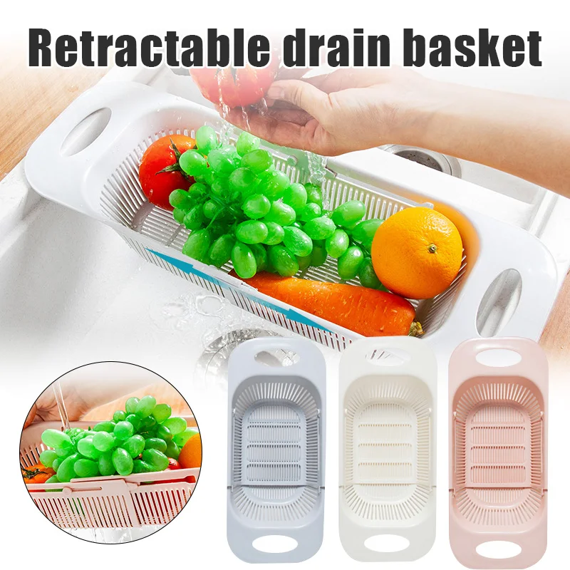 New Upgrade Extendable Over The Sink Colander Strainer Basket, Fruits And  Vegetables Drain Basket Adjustable Basket For Kitchen