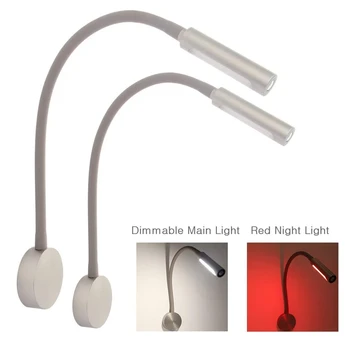 

2PCS RV Reading Light Dimmable LED Wall Lamp 360 degree Boat Interior with USB Charging Port and Press Control Switch