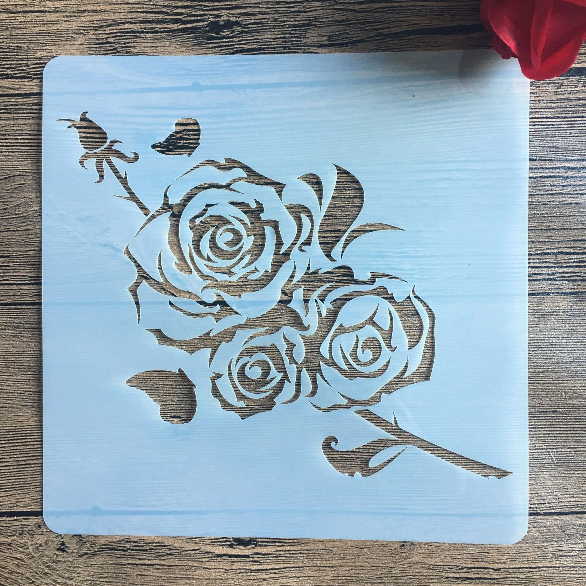 

20 *20 cm size DIY Rose craft mandala mold for painting stencils stamped photo album embossed paper card on wood, fabric, wall
