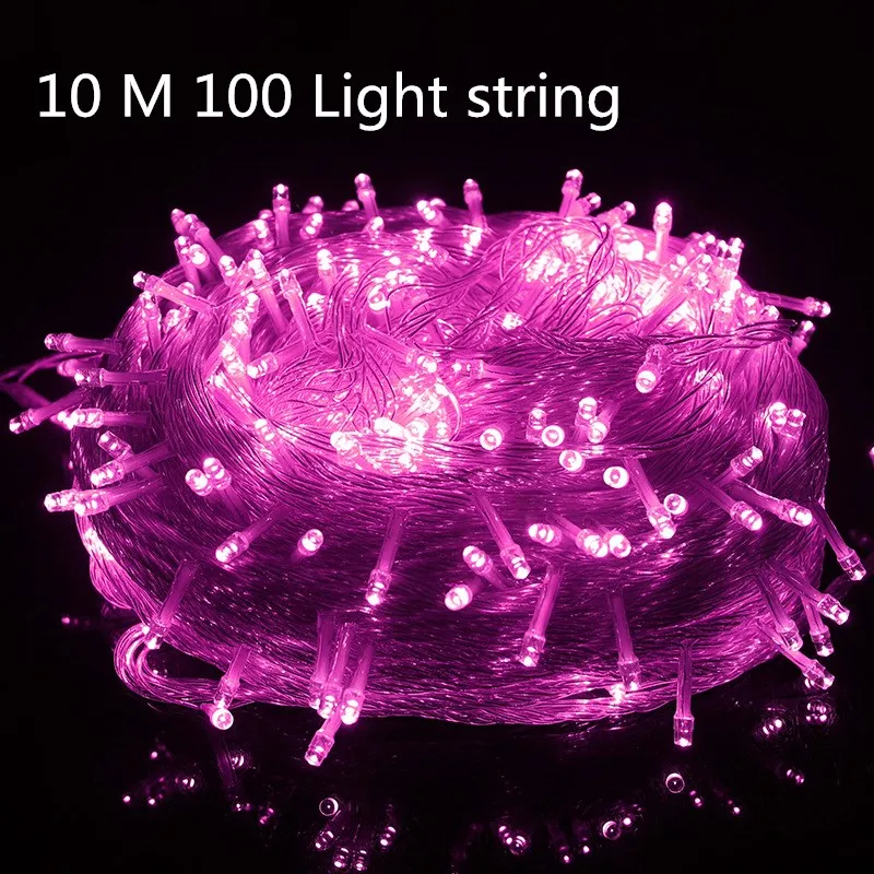 10x100 pink На Рождество, для детей возрастом от 3 м X 3 м 304 Шторы светодиодные гирлянды Рождественская гирлянда, рождественские украшения для дома, год украшения с утолщённой меховой опушкой, kerst. W - Цвет: 10x100 pink