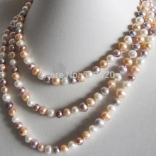 5" 6-8 мм многоцветное ожерелье из пресноводного жемчуга белый персик розовый Lavende