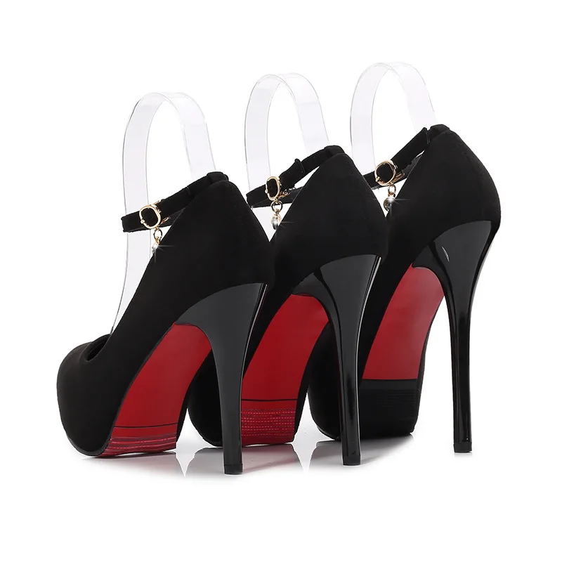 2020 New Women Pumps Spring Fall Office Shoes Flock Slip On 14CM Thin High heel Round Toe waterproof Classics shoes for women