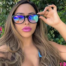 Guvivi очки-калейдоскопы женские Rave солнцезащитные очки для фестиваля мужские голографические солнцезащитные очки красочные знаменитостей очки для вечеринки UV400