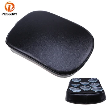 

POSSBAY 8 Suction Cups Pillion Motorcycle Retro Seat Saddle Pad Black PU Rear Passenger Seat for Harley Cruise Chopper Bobber
