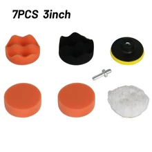 

7Pcs Car Polishing Disc Kits 3 Inch Waxing Pads Sponge Wool Buffing Wheel For Car Polisher Drill Adapter