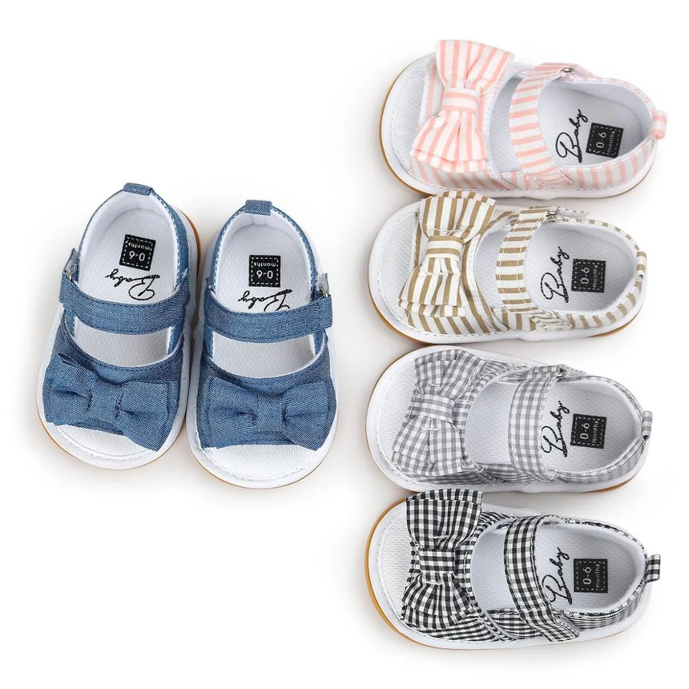 Baby summer soft rubber bottom bow sandals
