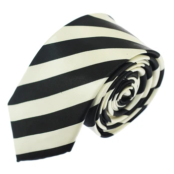 

Black White 5CM Necktie for Men Polyester Neck Tie for Wedding Business Suits Skinny Ties Slim Men Tie