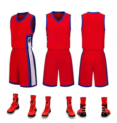Баскетбольный костюм для мальчиков, детей, студентов, соревнований, тренировочная индивидуальная командная форма, женские свободные спортивные майки - Цвет: Красный