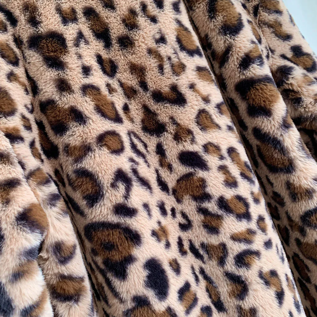 Леопардовое пальто из искусственного меха для женщин осень зима толстые теплые модные женские пальто из искусственного меха повседневная меховая куртка пальто#3