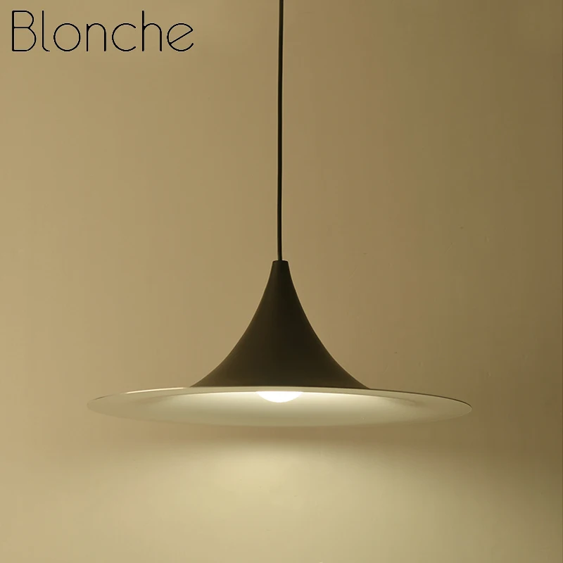 Современный подвесной светильник Blonche, Led E27, подвесной светильник, черный/белый, Светильники для спальни, гостиной, кухни, домашний декор, простой светильник