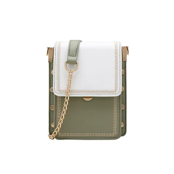 

Fashion Women's Mobile Phone Bag Fresh Contrast Mini Chain Crossbody Bag