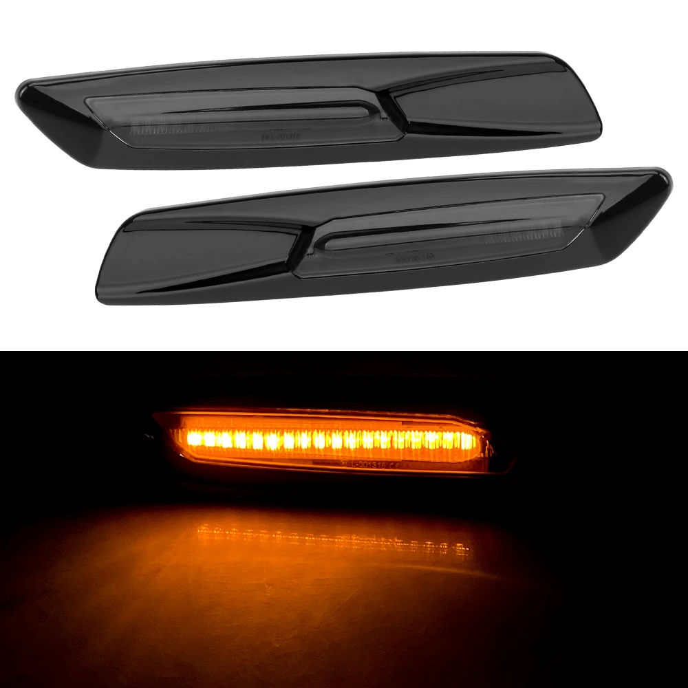 1 pair Front Side Blinker Lights For BMW 1 3 5 Series E60 E61 E81 E82 E87 E88 E90 E91 E92 E93 Car Amber LED Side Mar