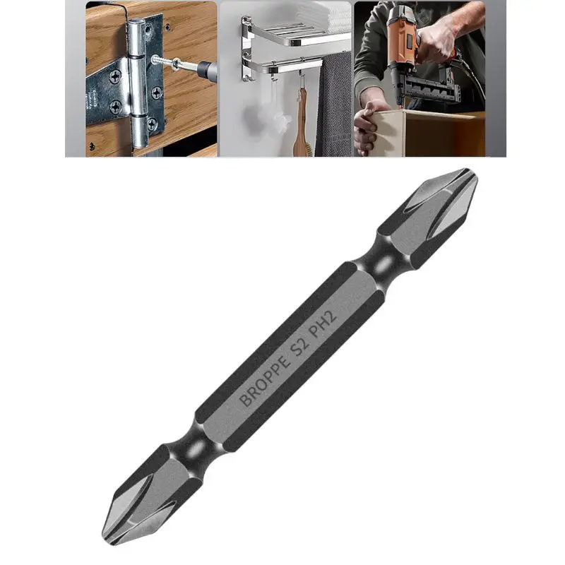 

10pcs 65mm PH2 Magnetic Electric Phillips Double Ended Screwdriver Bits 1/4" Hex E65B