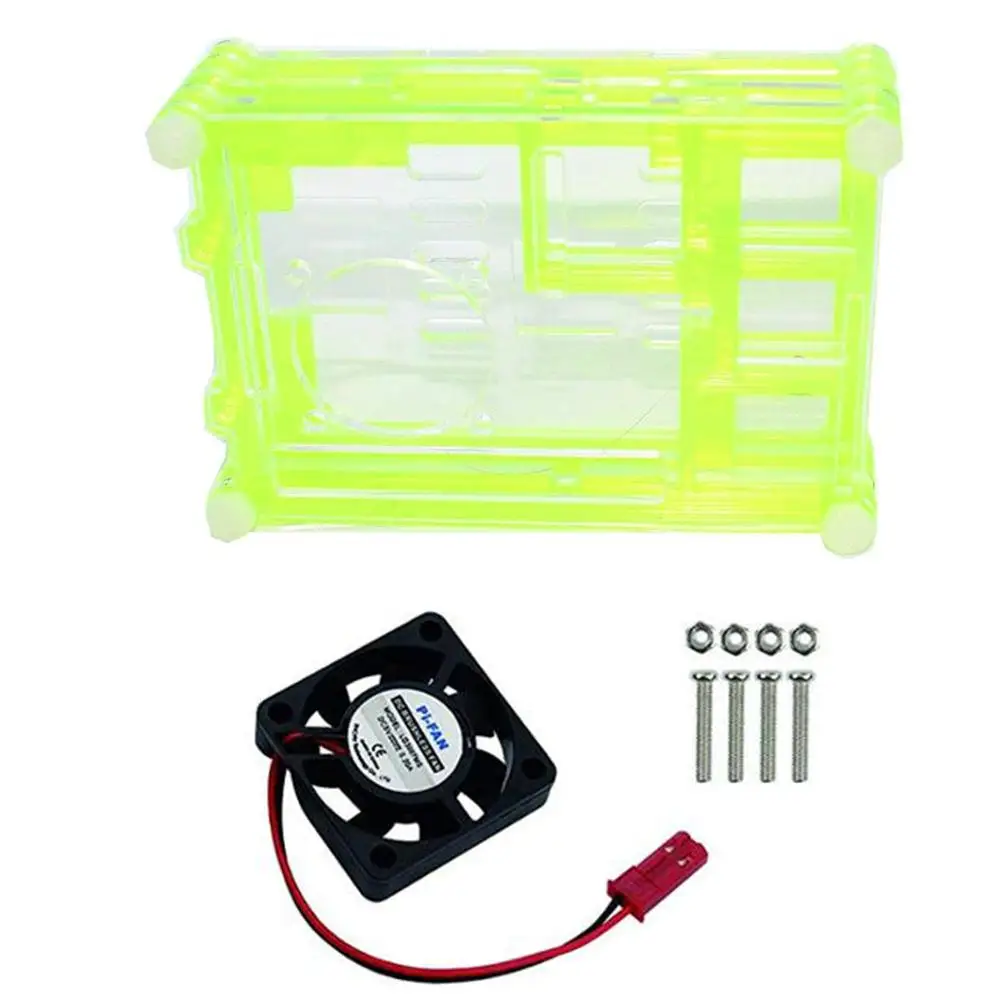 For Raspberry Pi 4 4B Development Board Motherboard Chassis without Teeth 9 Layer Acrylic Shell Fan 4