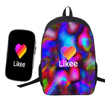 

2 Pcs/set Likee Daily Backpack Video App School Bags for Teens Girls Boys LIKEE Laptop Mochila Women Men Casual Travel Rucksack