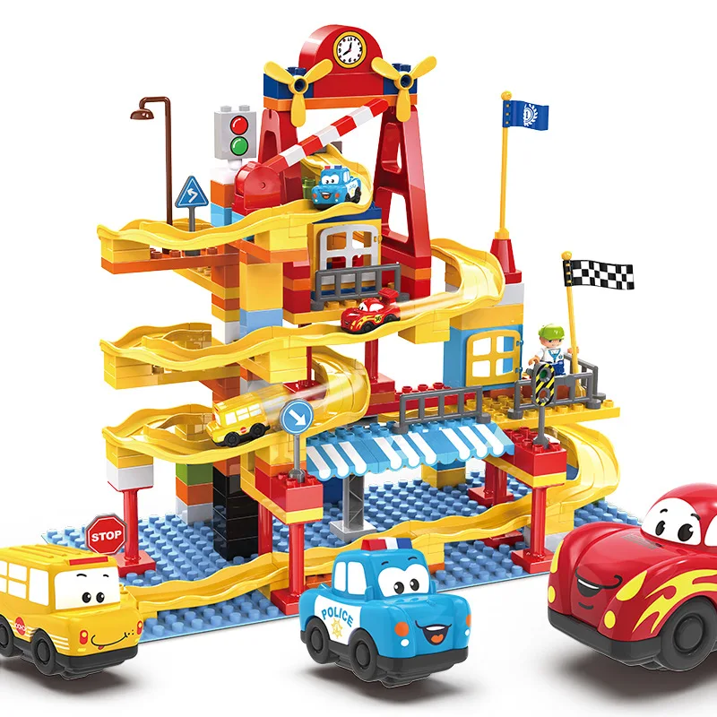 

Big Size Creative Car Track Race Building Blocks Colorful Bulk Bricks Educational Learning Toys Compatible Legoinglys Duploed