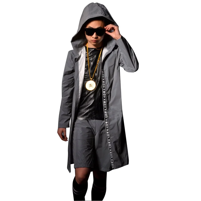 Мужской комплект из 2 предметов светоотражающий плащ и шорты мужские сценические