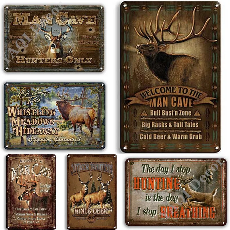 Man Cave Signs Vintage Metal Sign Plaque Metal Vintage Retro Tin Sign Wall Decor for Bar Pub Club Garage Iron Painting