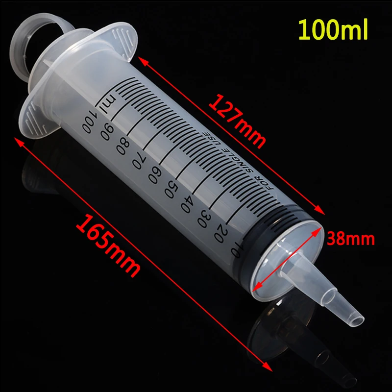 1 шт. пластиковый Большой Шприц, подкожный 100 мл с 120 см трубкой для гидропоники, лабораторный медицинский инструмент, измерение питательных веществ