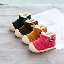 Zima pluszowe ciepłe buty do nauki chodzenia Caterpillar dla dzieci chłopcy dziewczęta bawełniane buty trampki miękka podeszwa grubsze ciepłe buty zimowe dla dzieci(China)