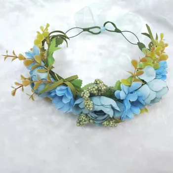 

Garland Headband Headdress Mori Female Crown Simulation Head Flower Travel Photo Headdress Child Rattan Artificial Wreath