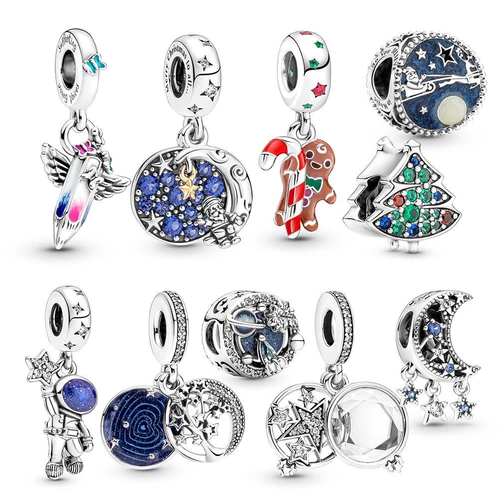 Abalorio de plata de Navidad para pulsera Pandora Original, de plata esterlina 2021, de invierno, Xma, novedad de 925|Cuentas| - AliExpress