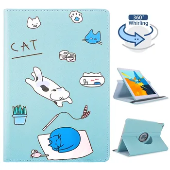 

For iPad Mini 1 2 3 Cute Cats 360° Rotating Leather Stand Case Tablet Covers Protective For 2020 iPad Pro 11 Case 12.9 Pro 2020
