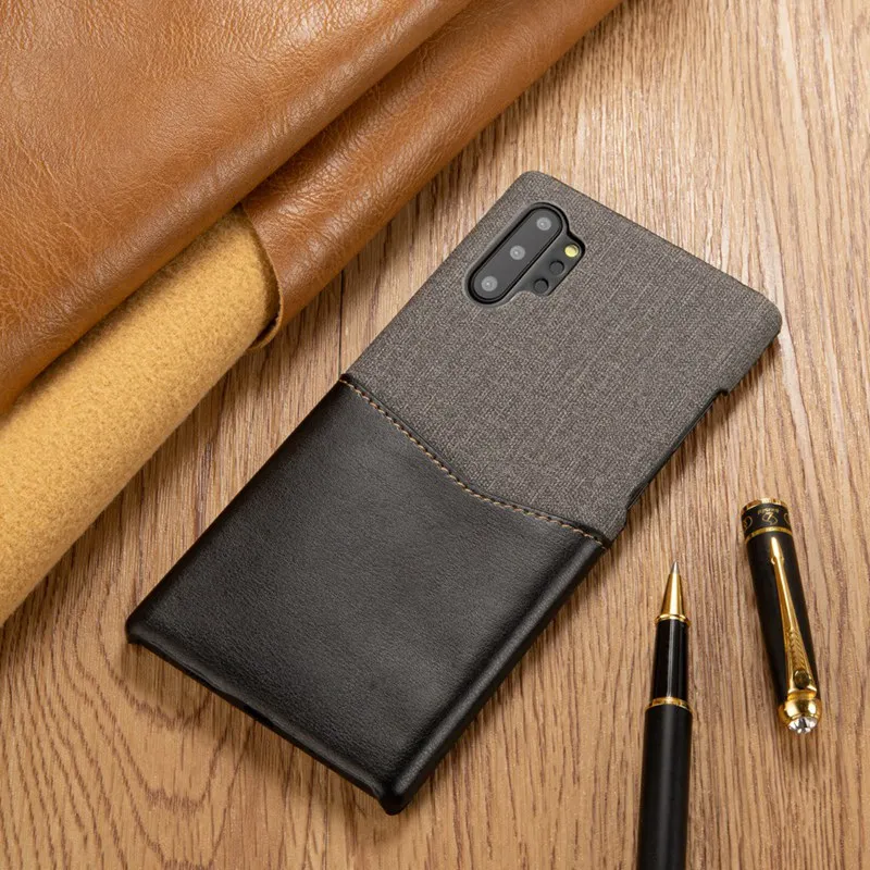 black Из искусственной кожи ткань чехол для samsung Galaxy Note 9 Note10 Pro Чехол Coque для samsung Galaxy S8 S9 плюс Note9 s8plus s9plus чехол s - Цвет: black