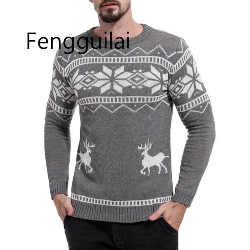 2020 Mens Casual Slim Fit Knitted Pullovers O-neck Print Sweaters Christmas Pattern Sweater Jumper Long Sleeve Knitwear 2020 Mens Casual Slim Fit Knitted Pullovers O-neck Print Sweaters Christmas Pattern Sweater Jumper Long Sleeve Knitwear