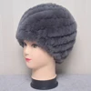 Fashion Women's Cap Real Rex Rabbit Fur Winter Fur Hat For Women Russian Real Fur Knitted Cap Headgear Winter Warm Beanie Hats 5