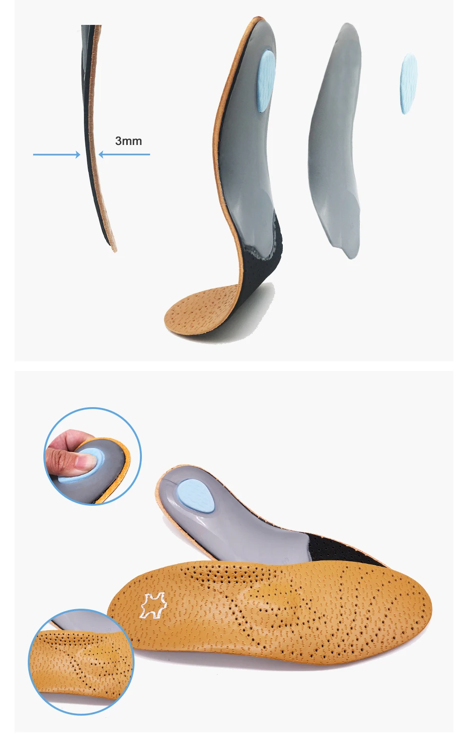 Горячая Распродажа, 2 пары, кожаная ортопедическая стелька для плоской стопы, поддержка свода стопы, 25 мм, ортопедические силиконовые стельки для мужчин и женщин