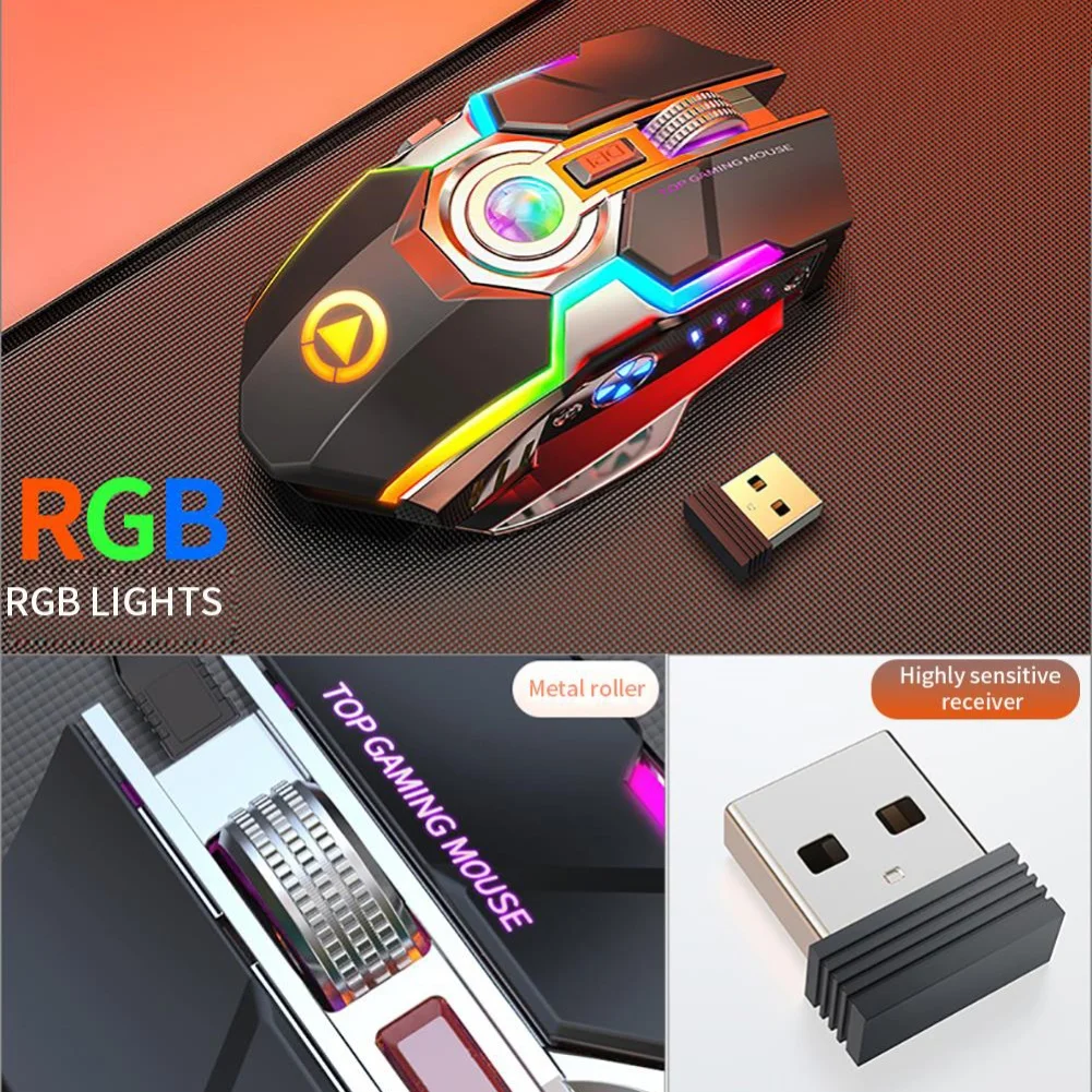 А5 эргономичная беспроводная RGB с подсветкой 7 кнопок 1600DPI игровая мышь для ПК